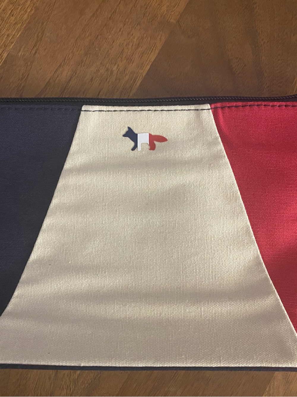 MAISON KITSUNÉ Kids Tricolor Colorblock Bottoms - Navy, Cream & Red